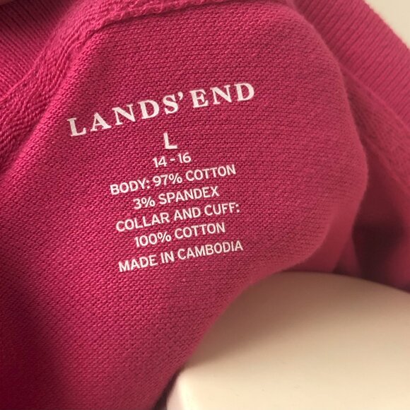 Land's End Pink Polo 4 button - Picture 4 of 4